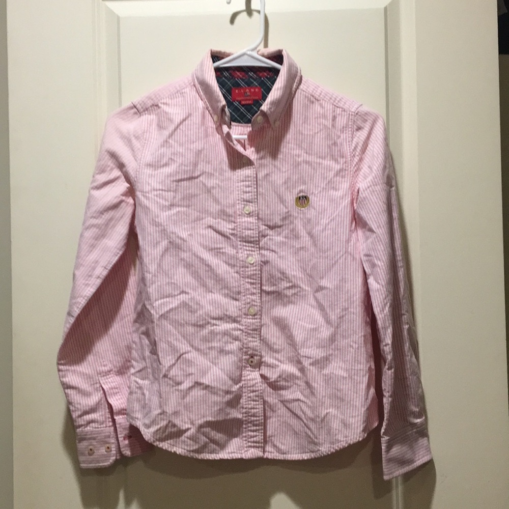 E-Land boys striped Button Down Collar long sleeves shirt size? EU 160/85 pink